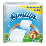 FAMILIA туалетная бумага белая Радуга двухслойная 4 шт