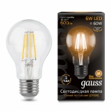 GAUSS лампа светодиодная Filament A60 E27 6W 2700К
